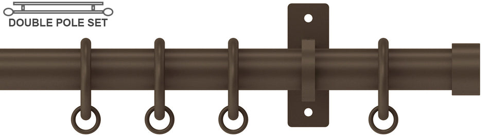 Arc 25mm Metal Double Pole Mocha, Stud