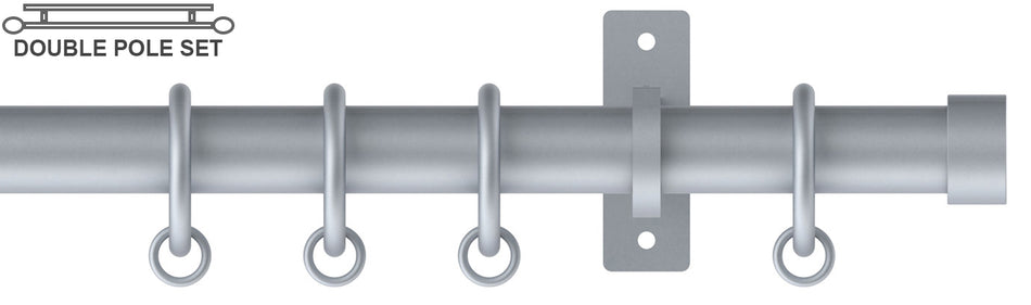 Arc 25mm Metal Double Pole Soft Silver, Stud