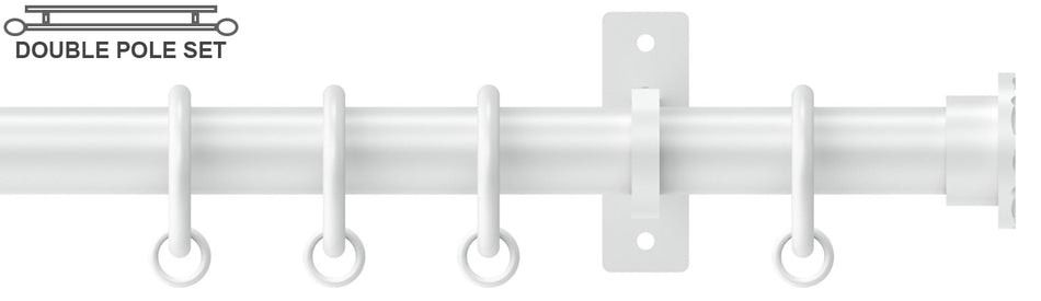 Arc 25mm Metal Double Pole China White, Hammered Disc