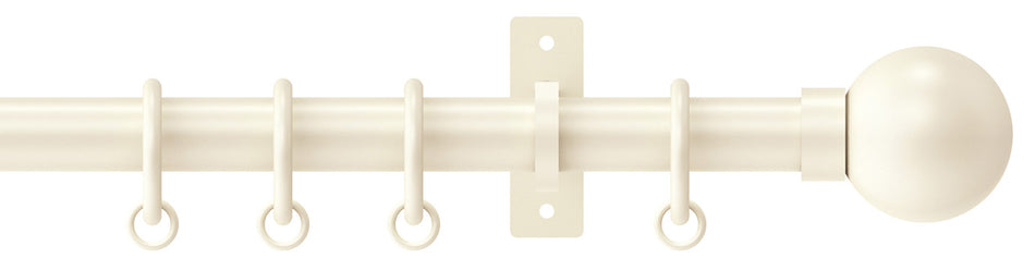 Arc 25mm Metal Bay Window Pole Linen, Ball