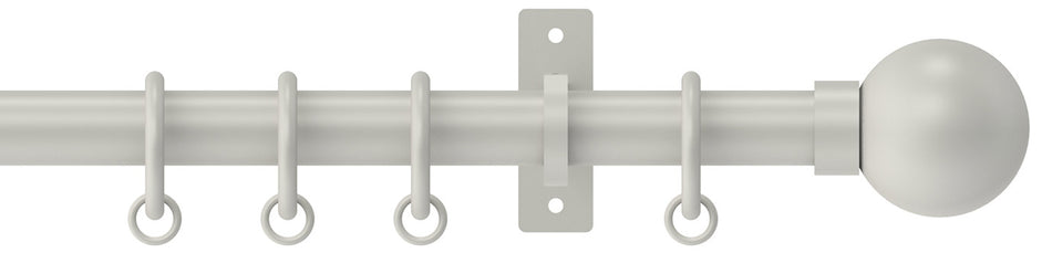 Arc 25mm Metal Bay Window Pole Warm Grey, Ball
