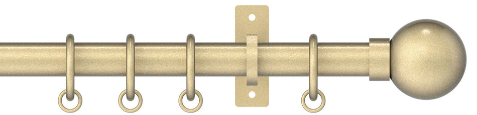 Arc 25mm Metal Bay Window Pole Soft Brass, Ball