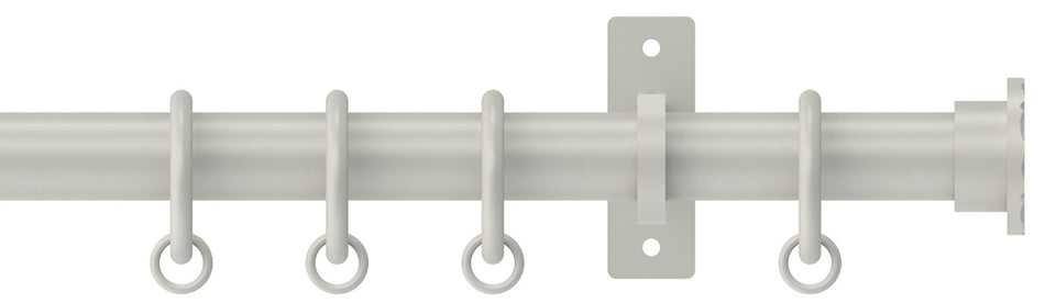 Arc 25mm Metal Bay Window Pole Warm Grey, Hammered Disc