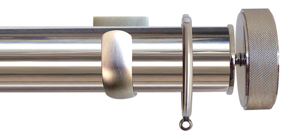 Jones Esquire 50mm Pole Polished Nickel, Square, Etched Disc