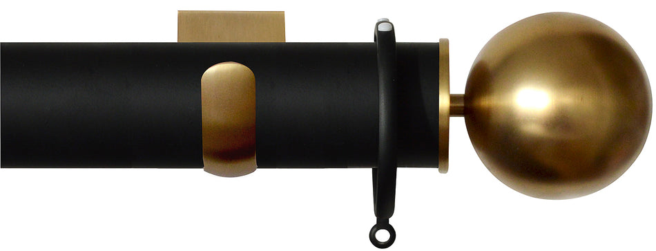 Jones Esquire 50mm Pole Carbon Black, Square, Brushed Gold Sphere