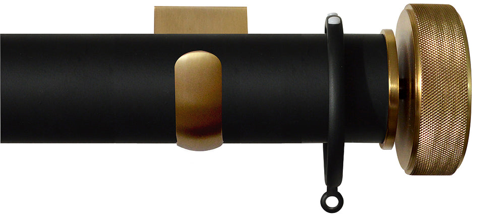 Jones Esquire 50mm Pole Carbon Black, Square, Brushed Gold Etched Disc