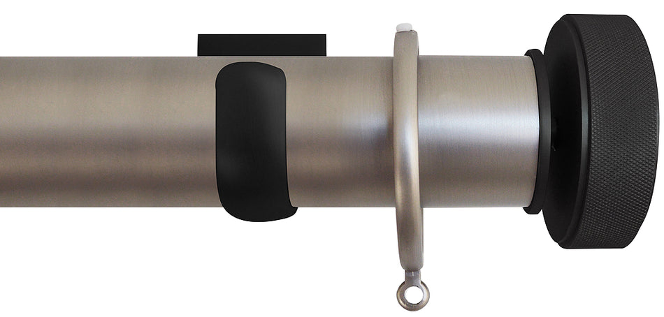 Jones Esquire 50mm Pole Brushed Nickel, Square, Carbon Black Etched Disc