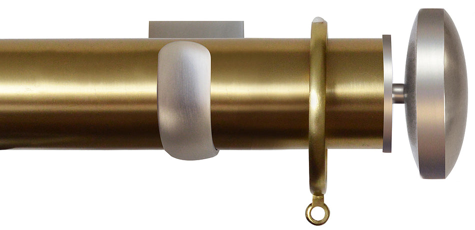 Jones Esquire 50mm Pole Brushed Gold, Square, Brushed Nickel Curved Disc