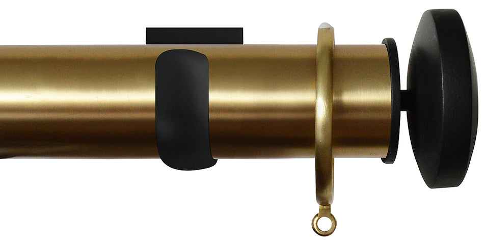 Jones Esquire 50mm Pole Brushed Gold, Square, Carbon Black Curved Disc