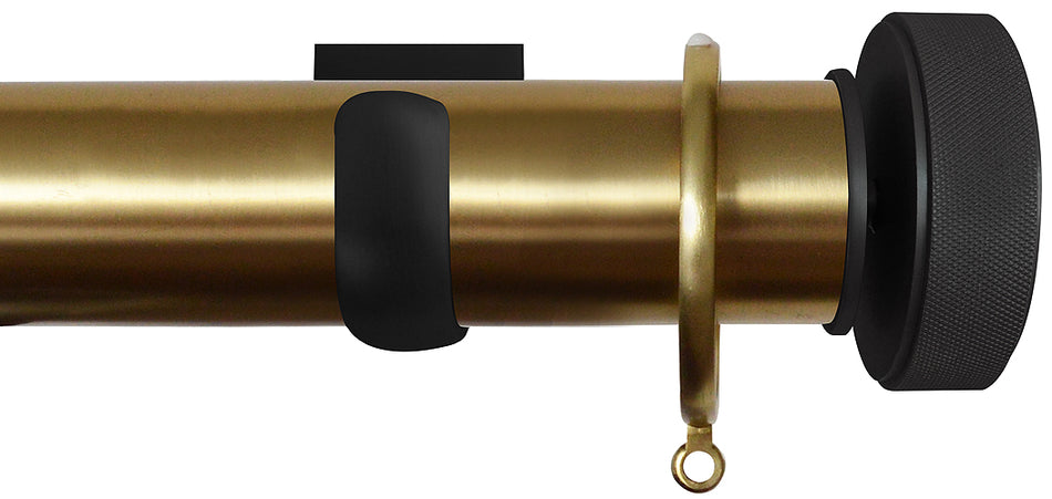 Jones Esquire 50mm Pole Brushed Gold, Square, Carbon Black Etched Disc