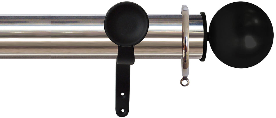 Jones Esquire 50mm Pole Polished Nickel, Carbon Black Sphere