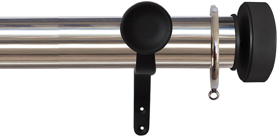Jones Esquire 50mm Pole Polished Nickel, Carbon Black Etched Disc