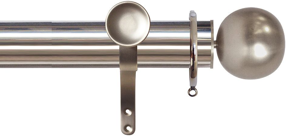 Jones Esquire 50mm Pole Polished Nickel, Brushed Nickel Sphere