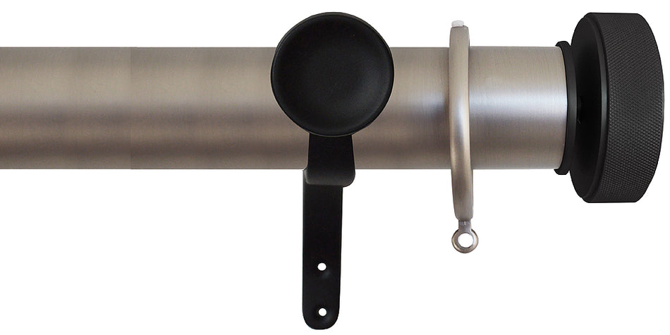 Jones Esquire 50mm Pole Brushed Nickel, Carbon Black Etched Disc