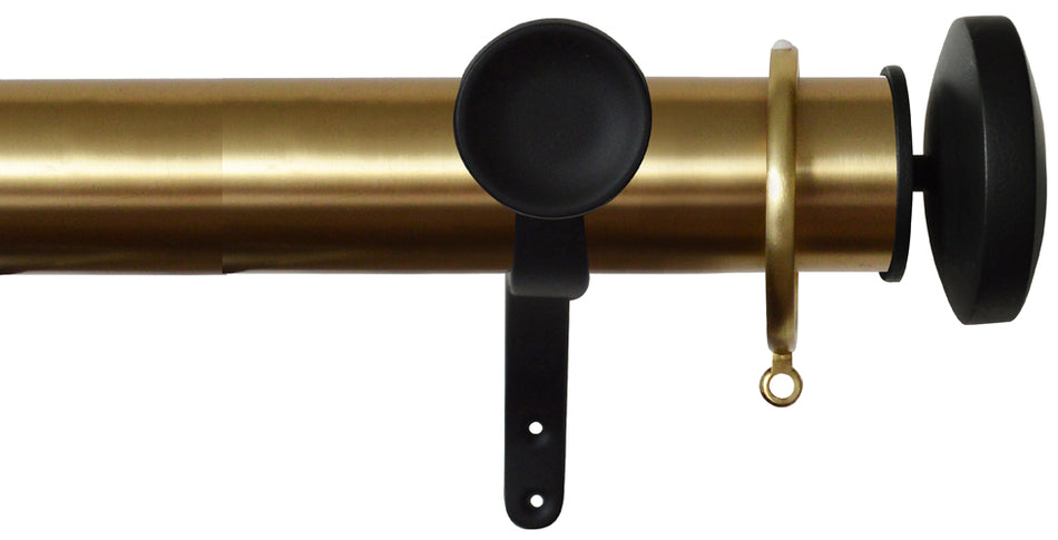 Jones Esquire 50mm Pole Brushed Gold, Carbon Black Curved Disc