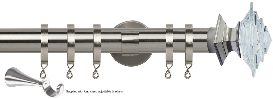 Speedy 35mm Poles Apart Metal Pole Long Stem Satin Silver Luxe Aztec