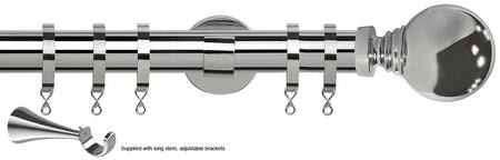 Speedy 35mm Poles Apart Metal Pole Long Stem Chrome Globe