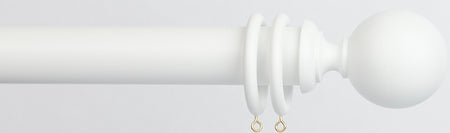 Byron Chalfont 35mm 45mm Curtain Pole Matt White Ball