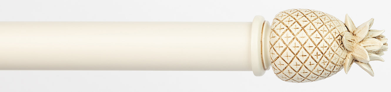 Byron Chalfont 35mm 45mm Curtain Pole Cream Distressed Pineapple