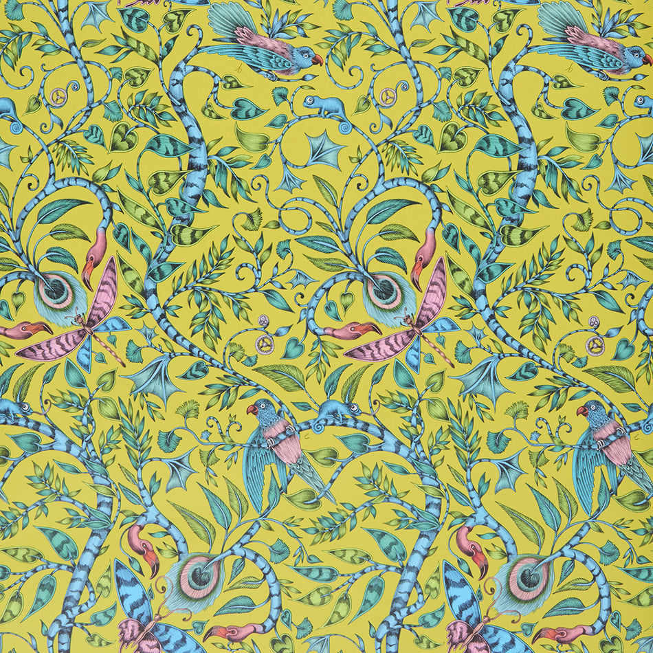 Clarke and Clarke Animalia Rousseau Lime Wallpaper