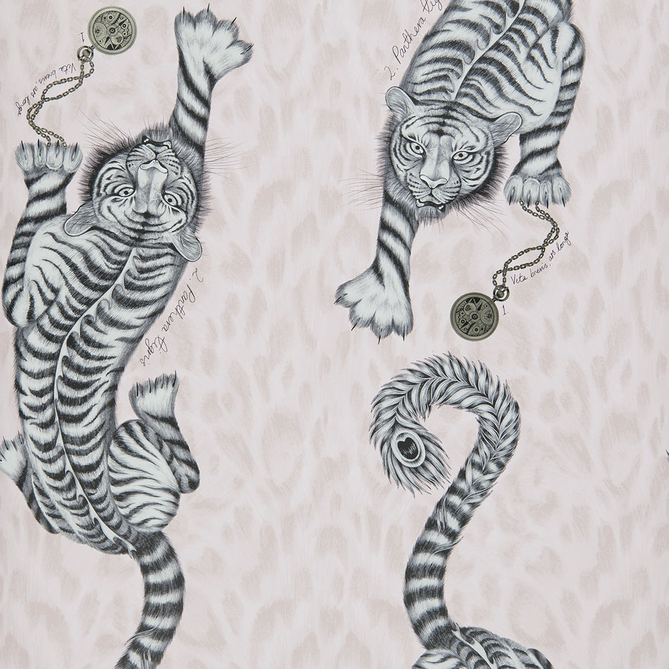 Clarke and Clarke Animalia Tigris Pink Wallpaper