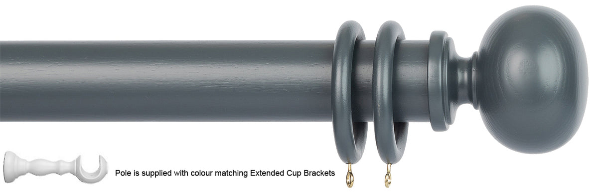 Byron Delano 35mm 45mm Ext Curtain Pole Graphite Ball