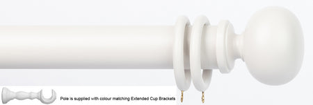 Byron Delano 35mm 45mm Ext Curtain Pole Pampas Ball