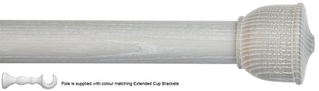 Byron Delano 35mm 45mm Ext Curtain Pole Limed Grey Vase