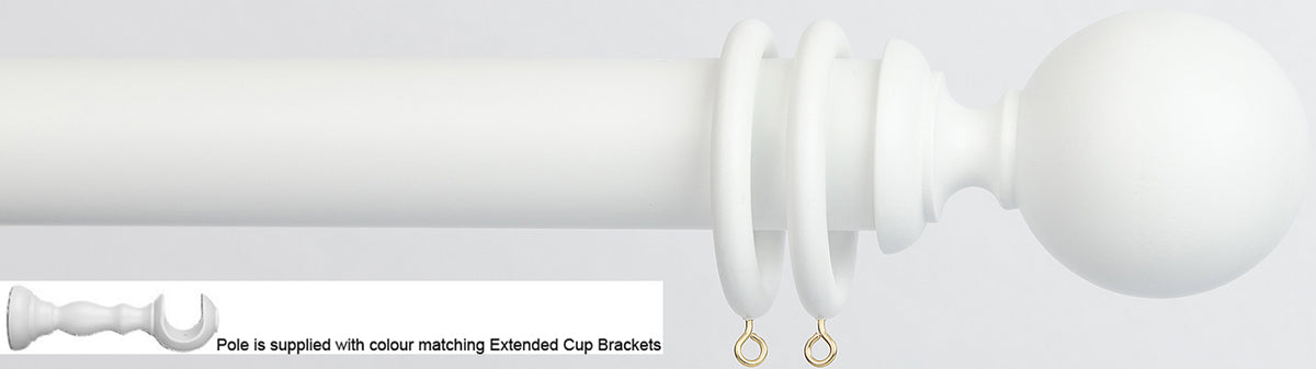 Byron Chalfont 35mm 45mm Ext Pole Matt White Ball