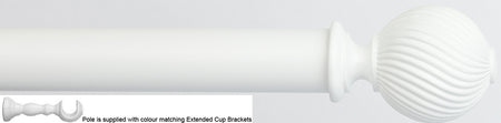 Byron Chalfont 35mm 45mm Ext Pole Matt White Swirl Ball