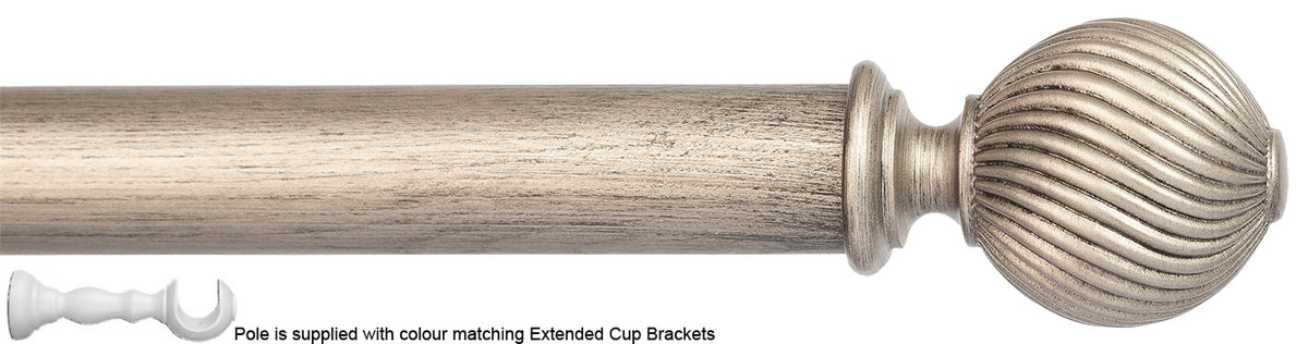 Byron Chalfont 35mm 45mm Ext Pole Dark Pewter Swirl Ball