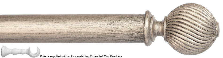 Byron Chalfont 35mm 45mm Ext Pole Dark Pewter Swirl Ball