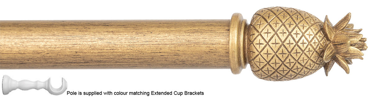 Byron Chalfont 35mm 45mm Ext Pole Gold Distressed Pineapple