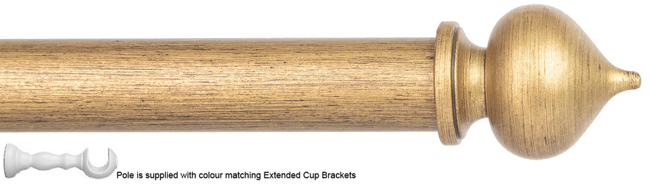 Byron Chalfont 35mm 45mm Ext Pole Gold Distressed Dome