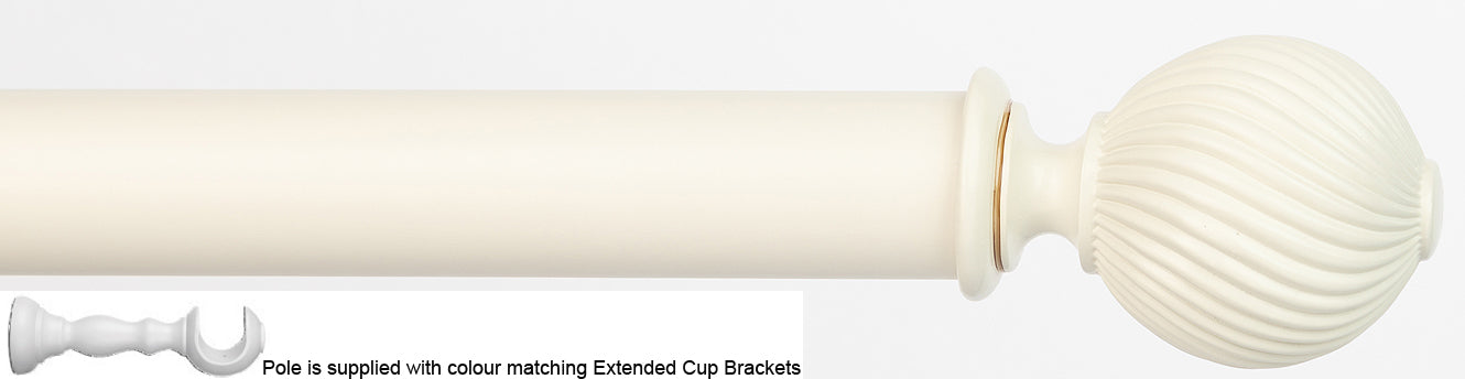 Byron Chalfont 35mm 45mm Ext Pole Cream Distressed Swirl Ball