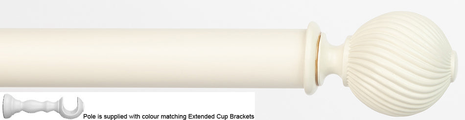 Byron Chalfont 35mm 45mm Ext Pole Cream Distressed Swirl Ball