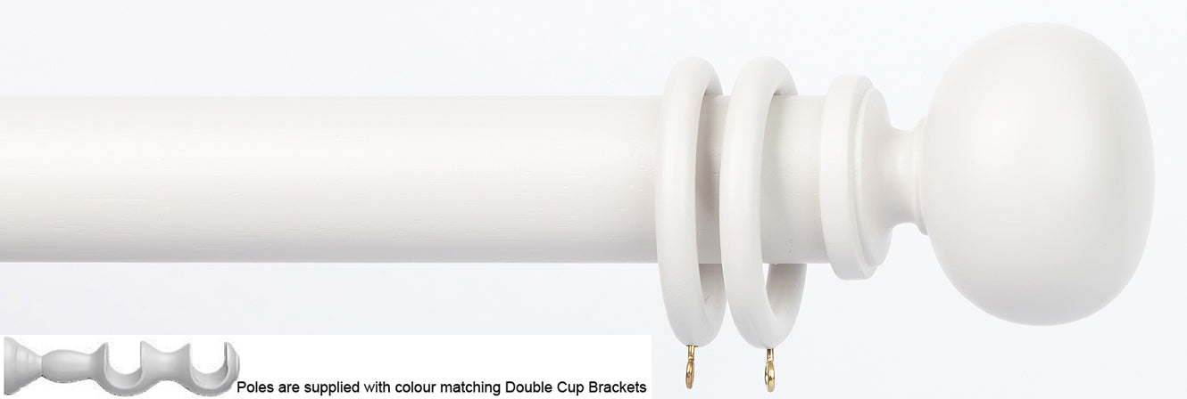 Byron Delano 35mm 45mm Double Curtain Pole Pampas Ball