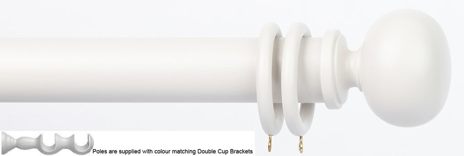 Byron Delano 35mm 45mm Double Curtain Pole Pampas Ball