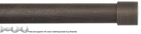 Byron Delano 35mm 45mm Double Curtain Pole Umber End Cap