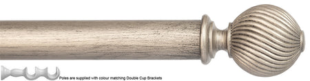 Byron Chalfont 35mm 45mm Double Pole Dark Pewter Swirl Ball