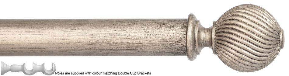 Byron Chalfont 35mm 45mm Double Pole Dark Pewter Swirl Ball