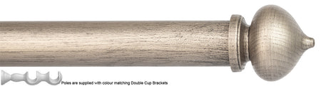 Byron Chalfont 35mm 45mm Double Pole Dark Pewter Dome