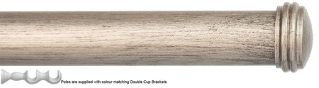 Byron Chalfont 35mm 45mm Double Pole Dark Pewter End Cap