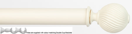 Byron Chalfont 35mm 45mm Double Pole Cream Distressed Swirl Ball