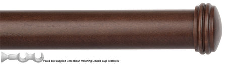 Byron Chalfont 35mm 45mm Double Pole Old Oak End Cap