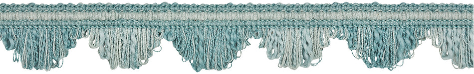 Hallis Prairie 30mm Fan Edge Braid, Mineral Blue