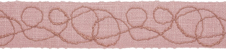 Hallis Prairie 60mm Embroidered Scroll Braid, Heather