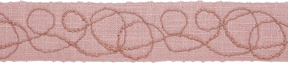 Hallis Prairie 60mm Embroidered Scroll Braid, Heather