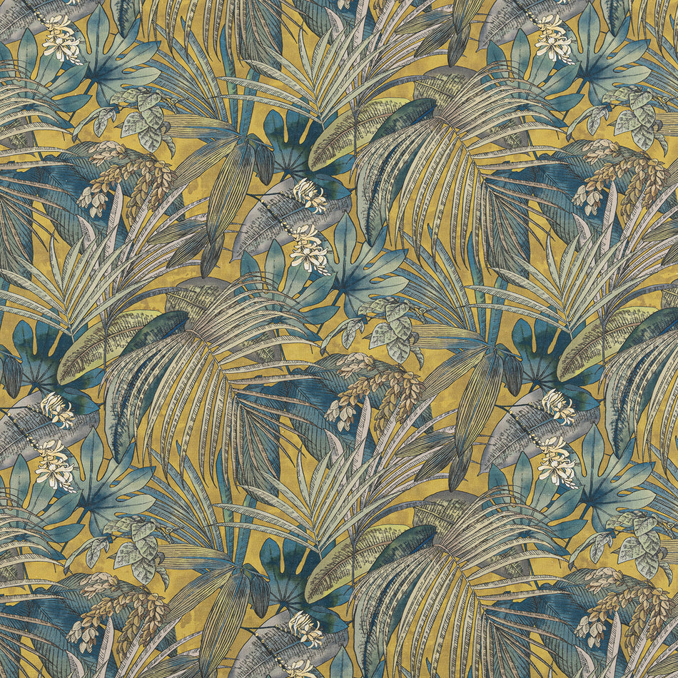 Beaumont Textiles Urban Jungle Padang Palm Mustard Fabric