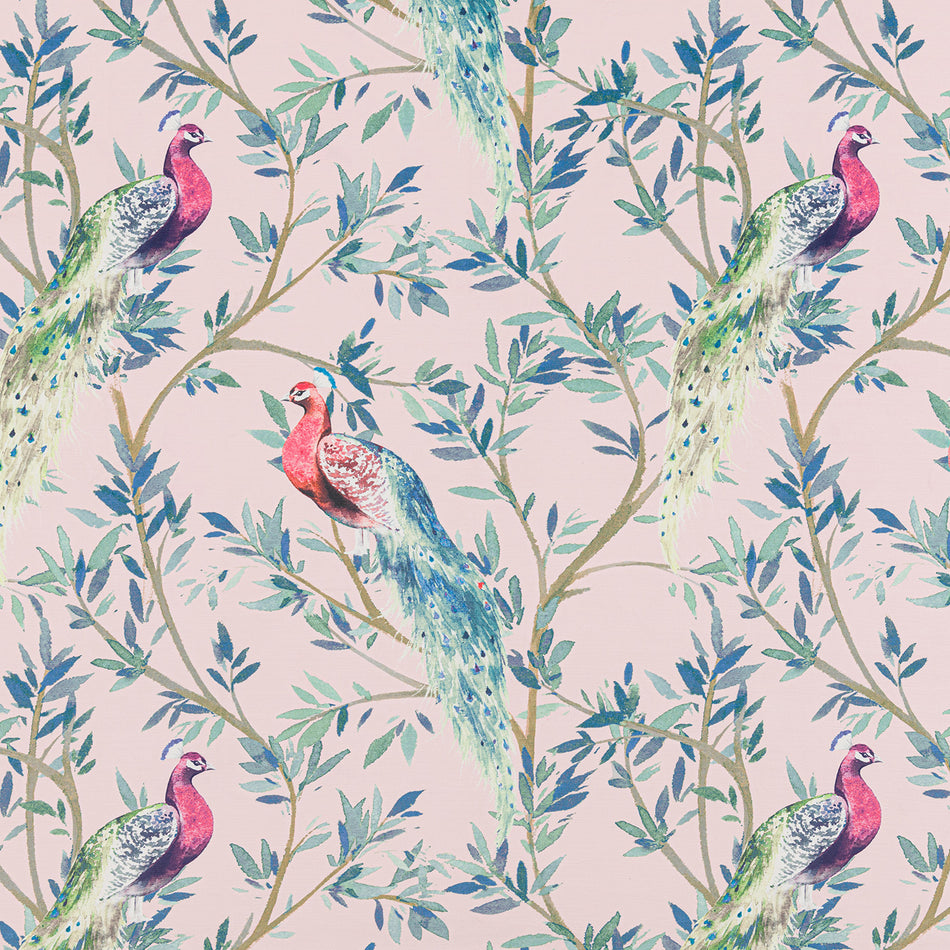 Beaumont Textiles Sunset Peacock Blush Fabric